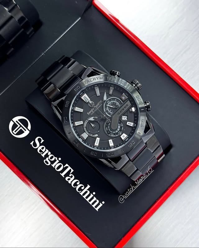 Sleek gunmetal grey Sergio Tacchini watch for men, showcasing premium mens watches in Malappuram.